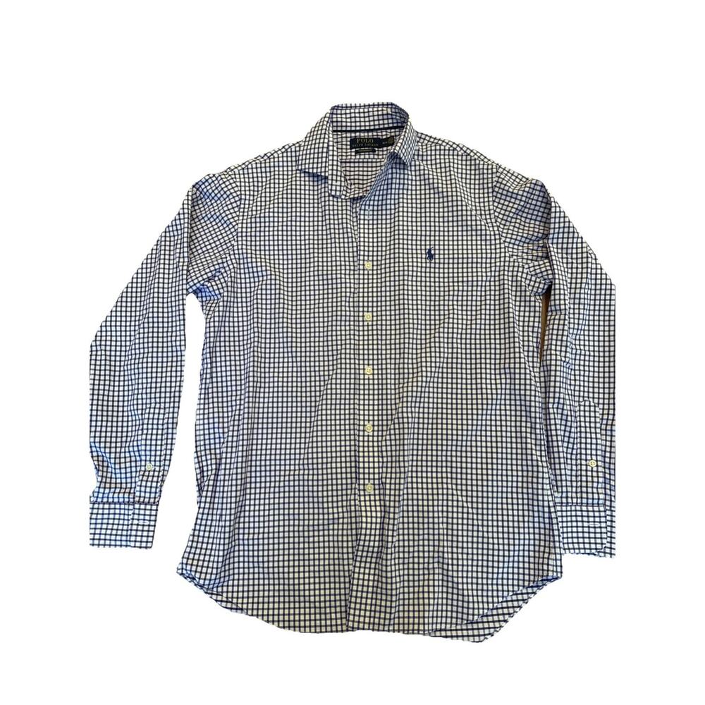 Polo Ralph Lauren Shirt Mens M Purple‎ Check Performance Button Up Long Sleeve